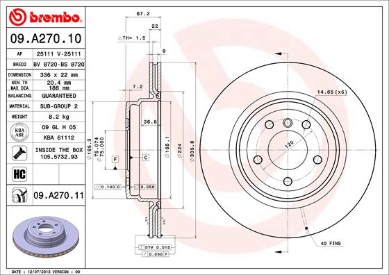 Brake Disc (Rear axle)  Art. 09A27011