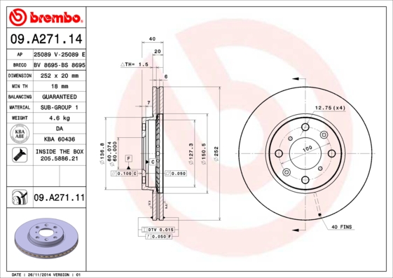 Brake Disc (Front axle)  Art. 09A27111