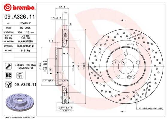 Brake Disc (Rear axle)  Art. 09A32611