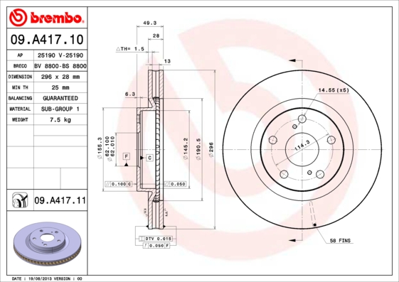 Brake Disc (Front axle)  Art. 09A41711