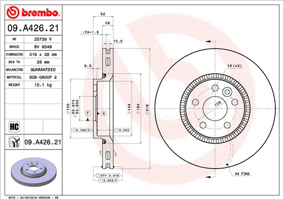 Brake Disc (Front axle)  Art. 09A42621