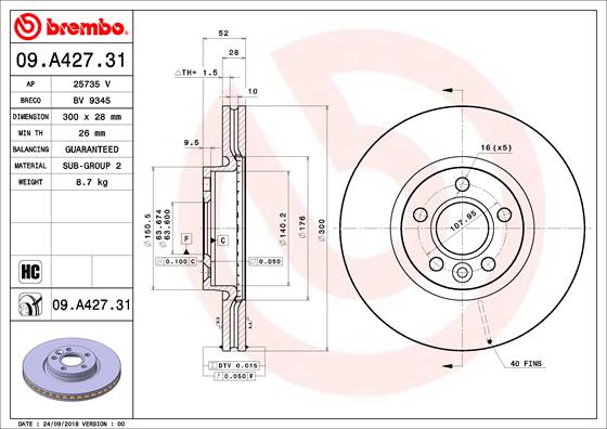 Brake Disc (Front axle)  Art. 09A42731