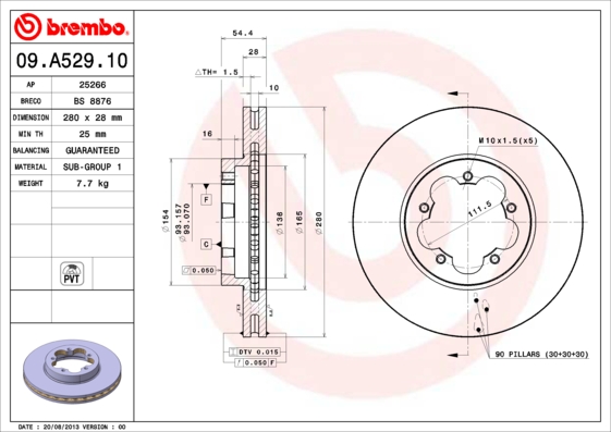 Brake Disc (Front axle)  Art. 09A52910