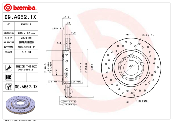 Brake Disc (Rear axle)  Art. 09A6521X