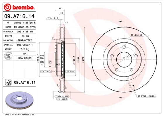 Brake Disc (Front axle)  Art. 09A71611