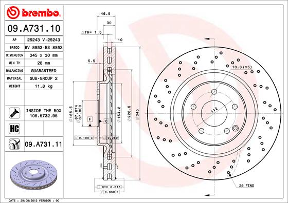 Brake Disc (Front axle)  Art. 09A73111