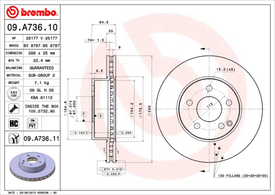 Brake Disc (Front axle)  Art. 09A73611