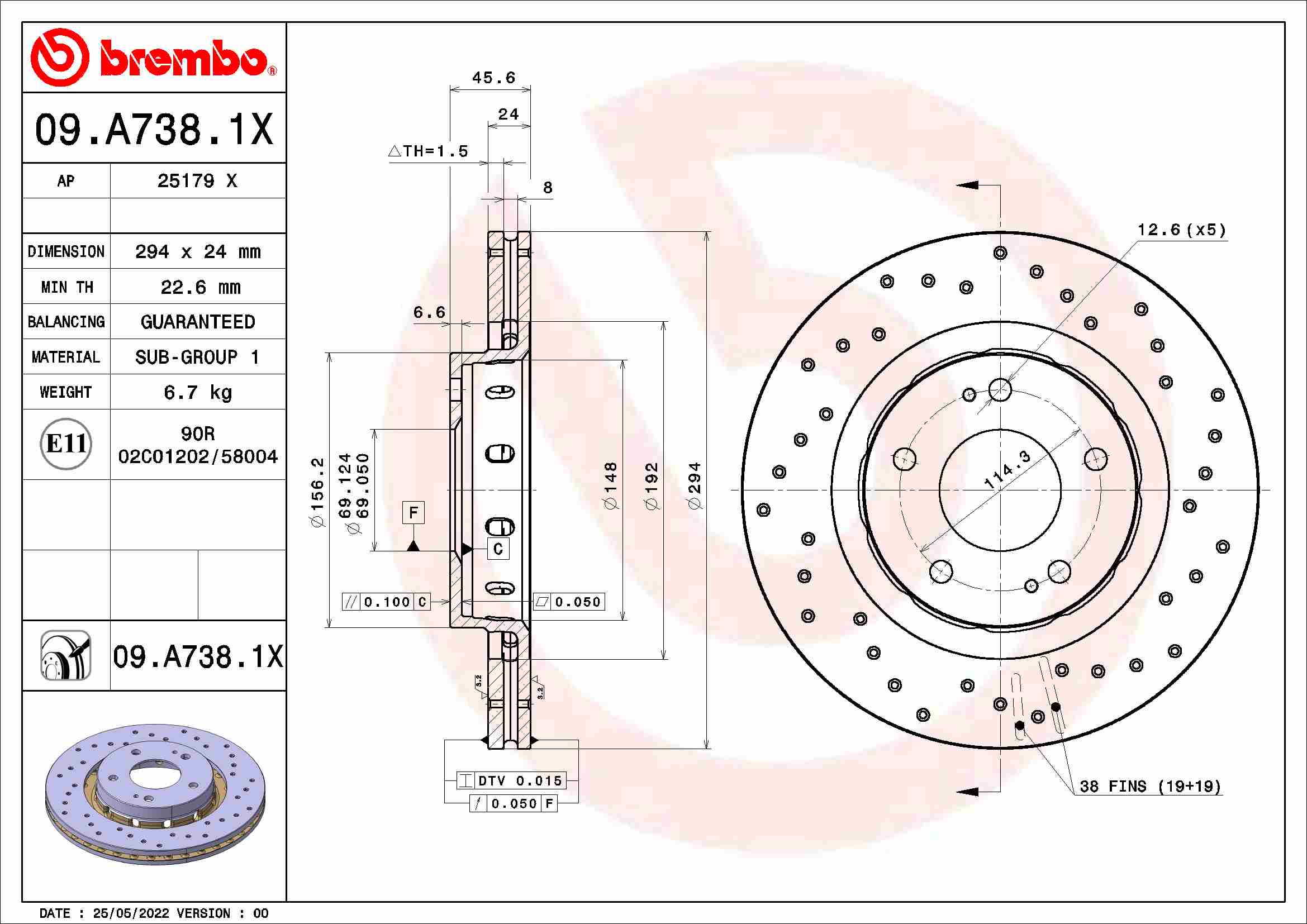 Brake Disc  Art. 09A7381X