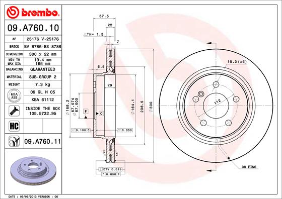 Brake Disc (Rear axle)  Art. 09A76011