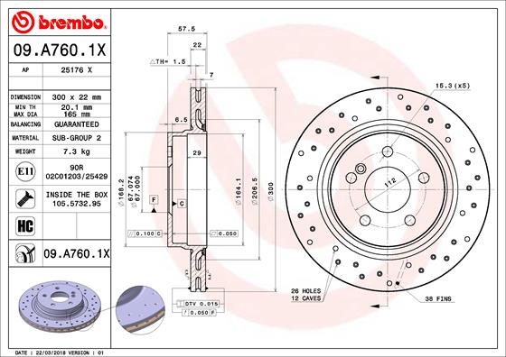 Brake Disc (Rear axle)  Art. 09A7601X