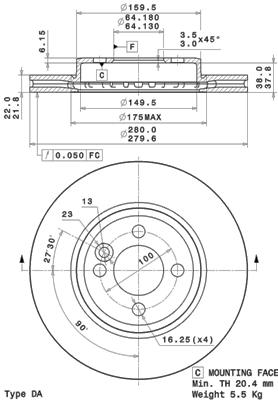 Brake Disc (Front axle)  Art. 09A76111