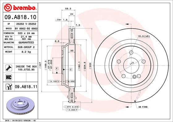 Brake Disc (Rear axle)  Art. 09A81811