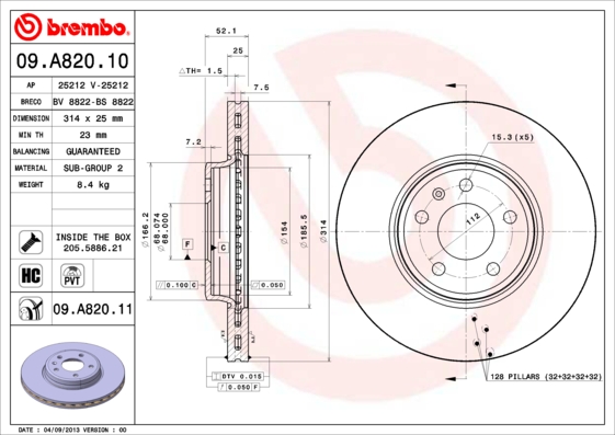 Brake Disc (Front axle)  Art. 09A82011