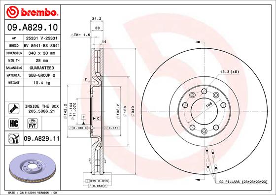 Brake Disc (Front axle)  Art. 09A82911