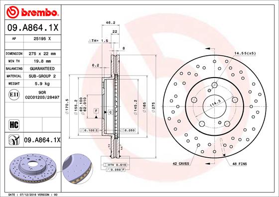 Brake Disc (Front axle)  Art. 09A8641X