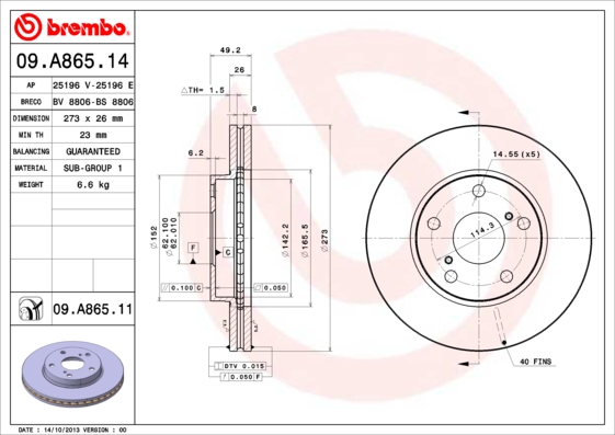 Brake Disc (Front axle)  Art. 09A86511