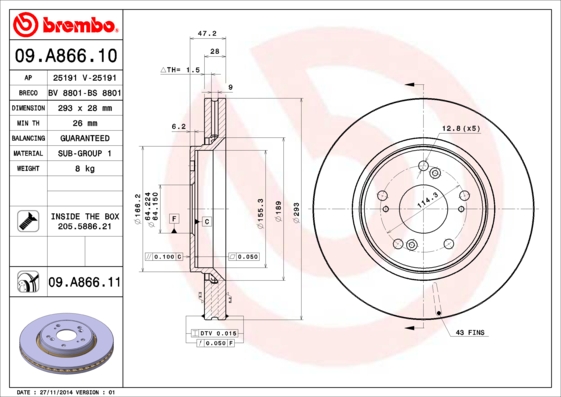 Brake Disc (Front axle)  Art. 09A86611