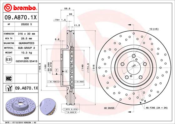 Brake Disc (Front axle)  Art. 09A8701X