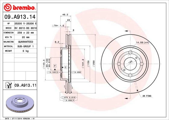 Brake Disc (Front axle)  Art. 09A91311