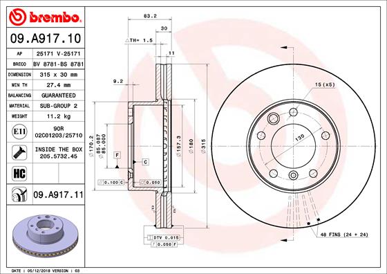 Brake Disc (Front axle)  Art. 09A91711