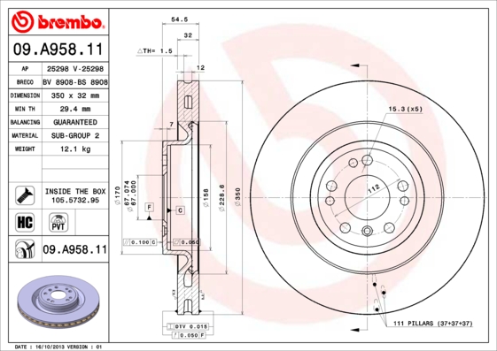 Brake Disc (Front axle)  Art. 09A95811