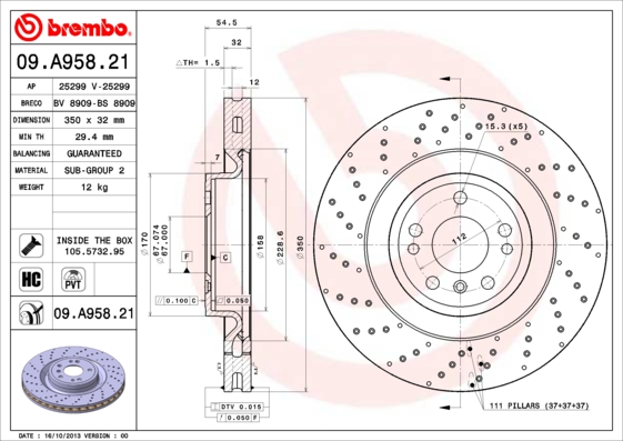 Brake Disc (Ventilated)  Art. 09A95821