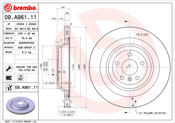 Brake Disc (Rear axle)  Art. 09A96111