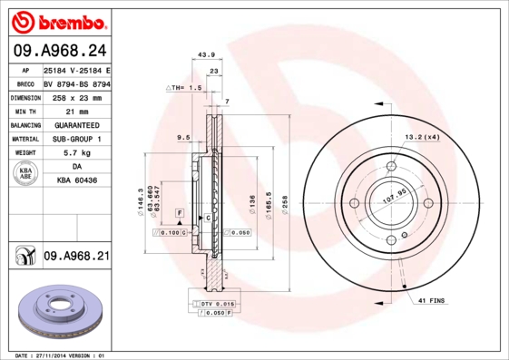 Brake Disc (Front axle)  Art. 09A96821