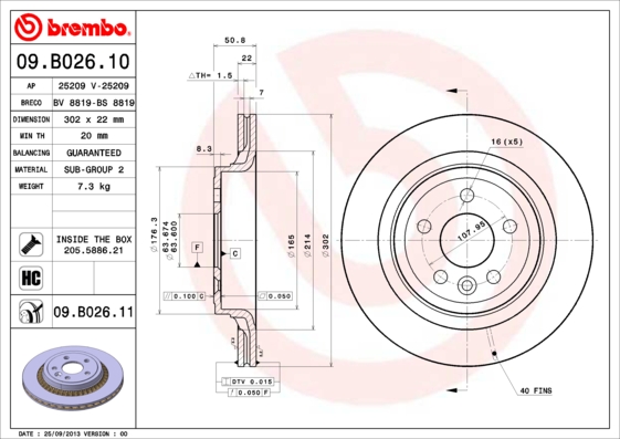 Brake Disc (Rear axle)  Art. 09B02611