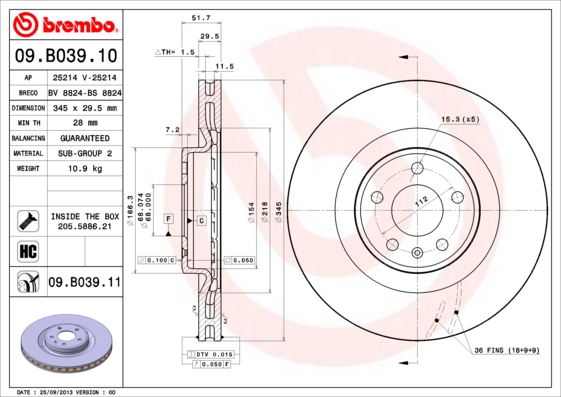 Brake Disc (Front axle)  Art. 09B03911