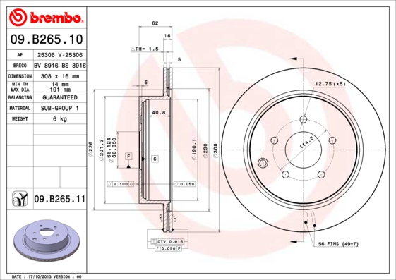 Brake Disc (Rear axle)  Art. 09B26511