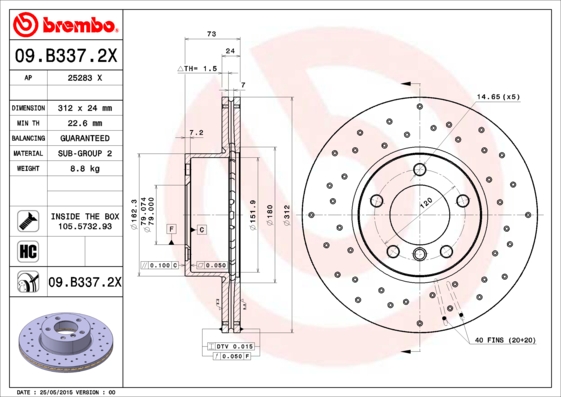 Brake Disc (Front axle)  Art. 09B3372X