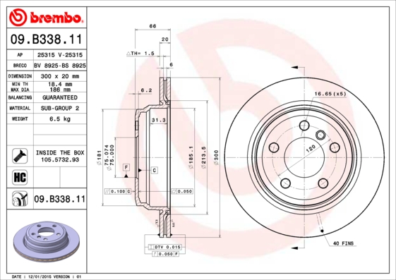 Brake Disc (Rear axle)  Art. 09B33811