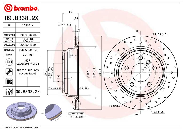 Brake Disc (Rear axle)  Art. 09B3382X