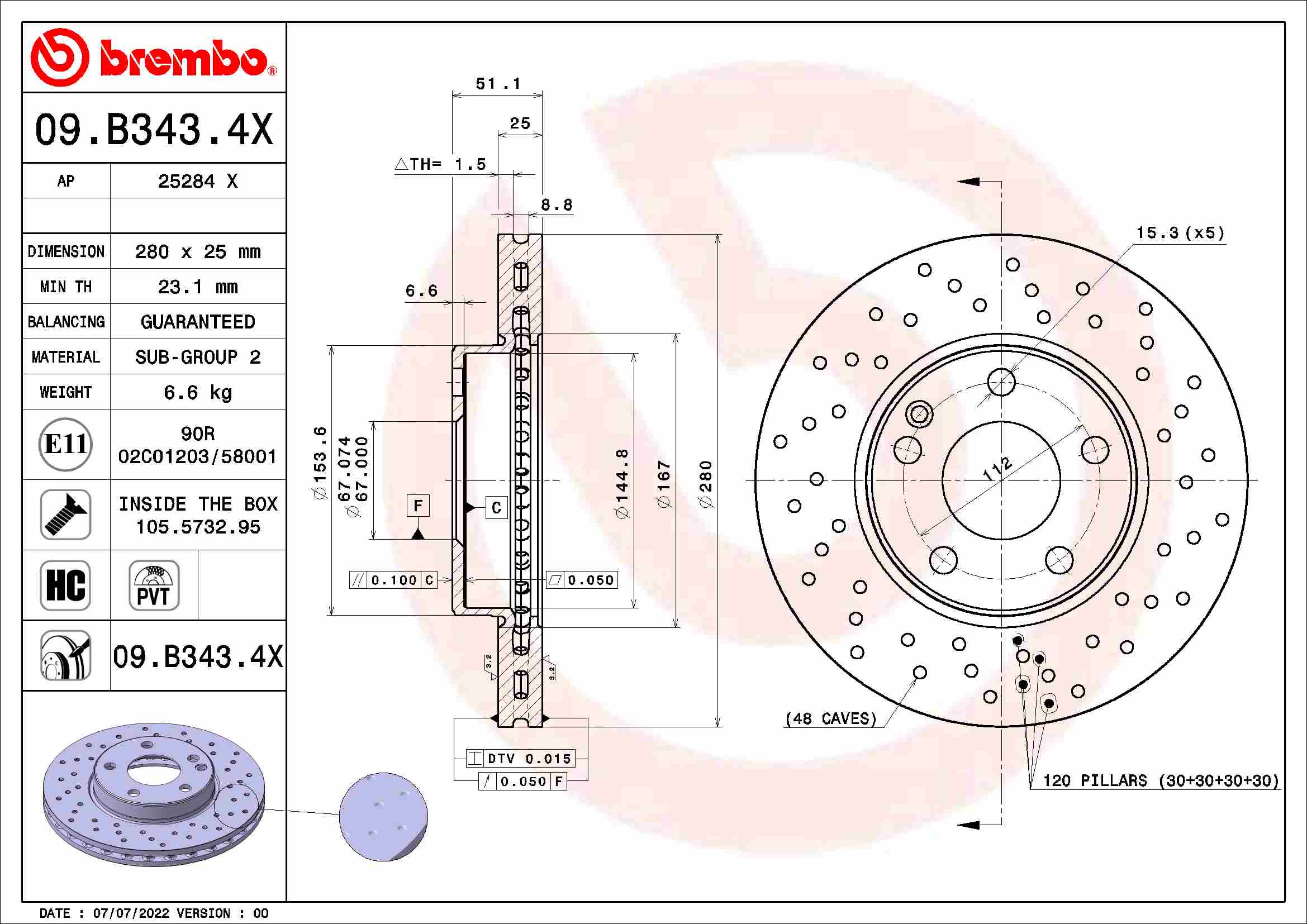 Brake Disc  Art. 09B3434X