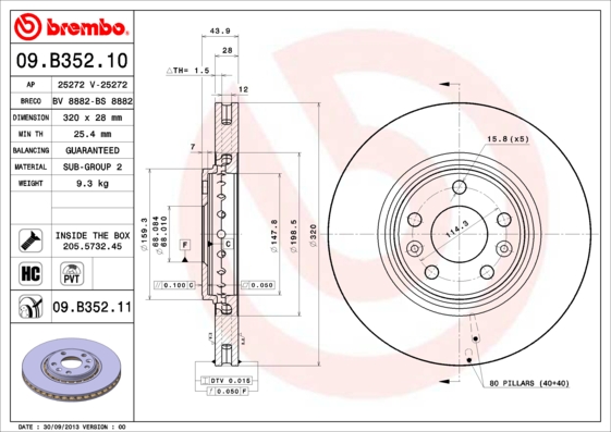 Brake Disc (Front axle)  Art. 09B35211