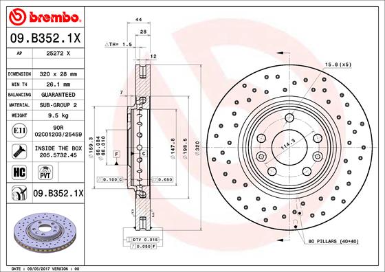 Brake Disc (09.B807.51)  Art. 09B3521X