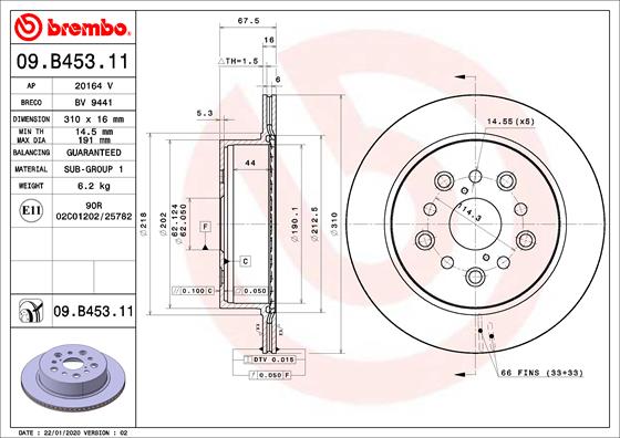 Brake Disc (Rear axle)  Art. 09B45311