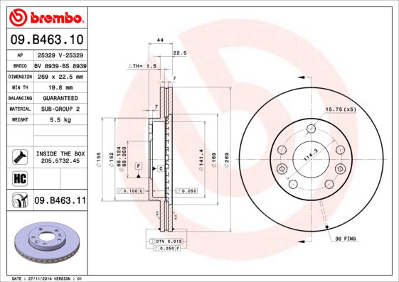 Brake Disc (Front axle)  Art. 09B46311