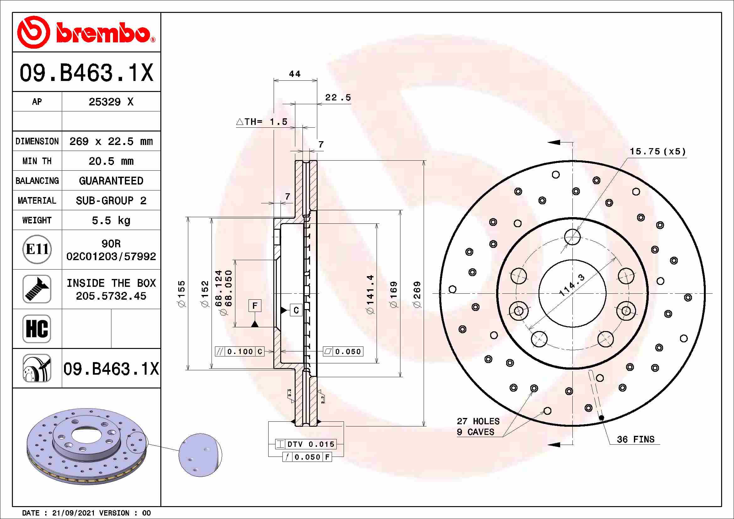 Brake Disc (Front axle)  Art. 09B4631X