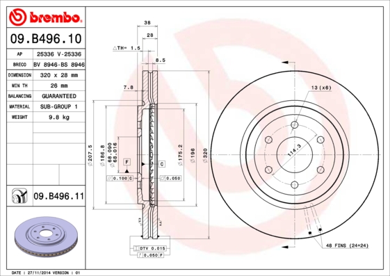 Brake Disc (Front axle)  Art. 09B49611