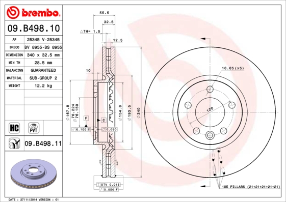 Brake Disc (Front axle)  Art. 09B49811