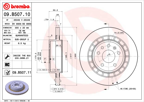 Brake Disc (Rear axle)  Art. 09B50711