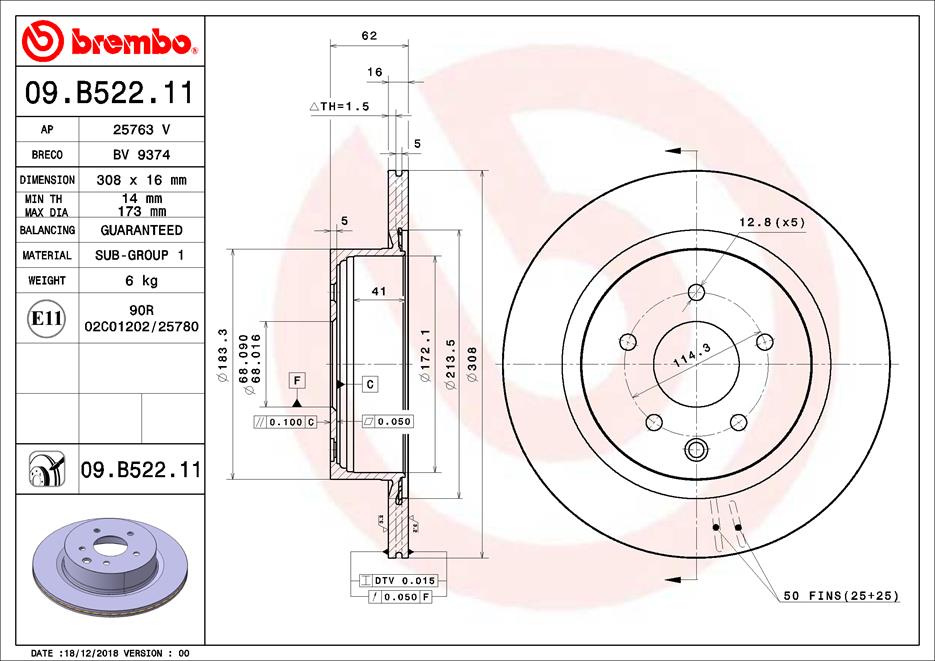 Brake Disc (Rear axle)  Art. 09B52211