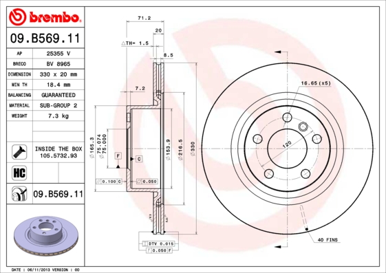 Brake Disc (Rear axle)  Art. 09B56911