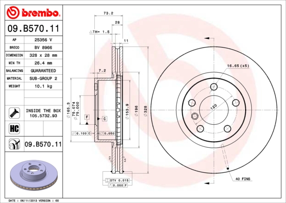 Brake Disc (Front axle)  Art. 09B57011