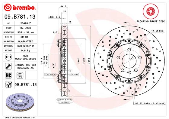 Brake Disc  Art. 09B78113