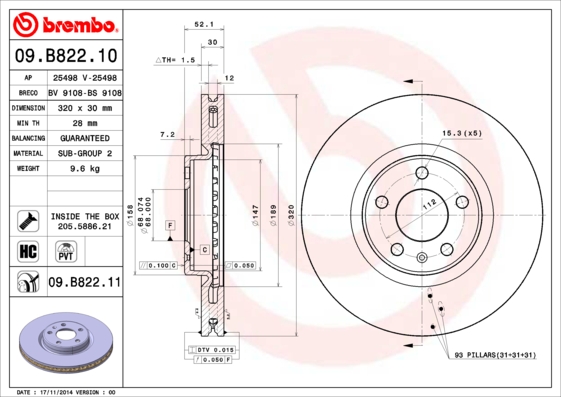 Brake Disc (Front axle)  Art. 09B82211