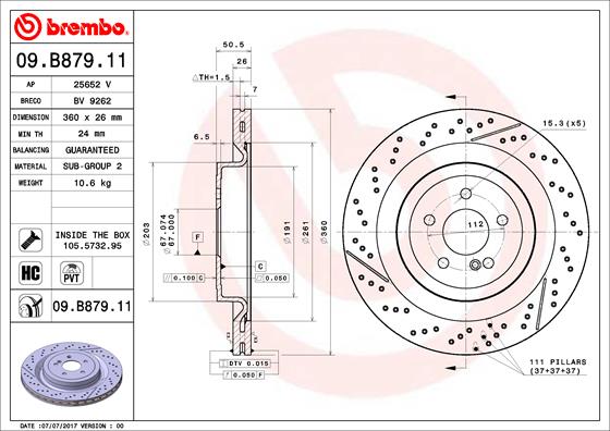 Brake Disc  Art. 09B87911