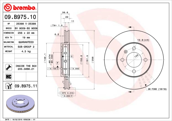 Brake Disc (Front axle)  Art. 09B97511